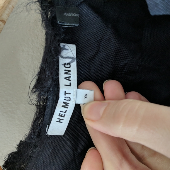 Helmut Lang Dark Blue 100% Silk Top with feathers - Picture 4 of 10